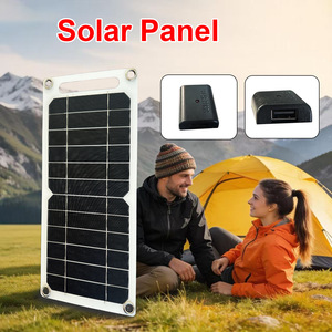 ALECTER Portable <b>USB</b> Semi-Flexible <b>Solar</b> Charging <b>Panel</b> 10W Monocrystalline High Efficiency IP65 Waterproof Security Camera Use - Product Image 2