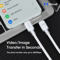 Miccell type c 60 watt câble alimentation pd charge rapide données Type C câble Nylon tressé tipo c câble de données mobile pour iphone