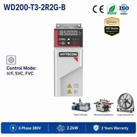 Variateur de fréquence vectoriel haute stabilité HYTECON 2,2 kW 3 CV VFD triphasé 380 V avec IGBT Infineon et condensateurs Nippon, frein intégré