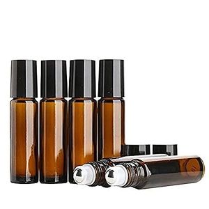 OEM 2ml 3ml 5ml 10ml bouteille à bille en verre ambré avec boule en métal petit rouleau bouteille d'huile essentielle flacons de <span class=keywords><strong>parfum</strong></span> brun grossiste - Product Image 6