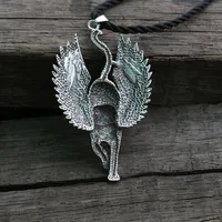 Collier Chat Bastet, Statue de Bastet de l'Égypte ancienne, Sphinx égyptien, Pendentif Chat noir Bastet, Chat égyptien avec ailes