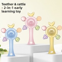 Fruit handbediende bellen Zeshoekige vorm Babybijtring Zacht speelgoed Food Grade siliconen 0-12 maanden Unisex