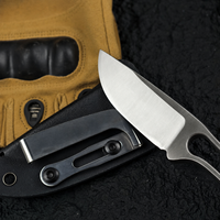 Mini couteau à lame fixe en acier 8cr13mov, squeletté, à manche plein, pour survie, chasse, camping, EDC, avec étui Kydex