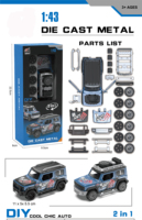 Coche de Carreras de Metal Fundido a Presión Desmontable DIY 1:43, Modelo de Coche Deportivo de Aleación Modificado 2 en 1, Juguete Educativo de Construcción para Niños