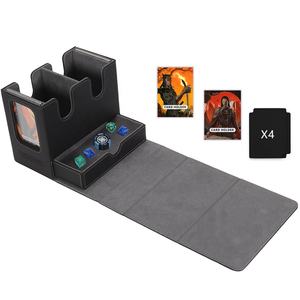 Boîte de rangement pour cartes de jeu de société Torson 200+ PU avec 2 présentoirs pour commandants pour TCG CCG  Gathering League <span class=keywords><strong>Legends</strong></span> avec plateau à dés - Product Image 5