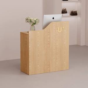 Comptoir de caisse minimaliste moderne pour petite clinique, bureau de réception noir pour salon de beauté, comptoir de caisse pour boutique, bureau d'accueil - Product Image 6