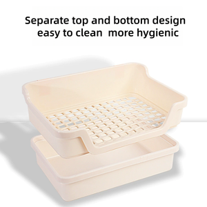 Grande litière pour lapins, chinchillas, furets, galesaurs, hérissons et petits animaux – Toilette d'angle en plastique durable - Product Image 2