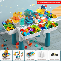 Table de construction multifonctionnelle en plastique pour l'éducation de la petite enfance, jouets de puzzle à grandes pièces, bureau d'apprentissage pour les enfants de 4 à 6 ans