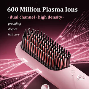 <span class=keywords><strong>Brosse</strong></span> lissante <span class=keywords><strong>chauffante</strong></span> en céramique pour cheveux raides, peigne lissant rapide - Product Image 4