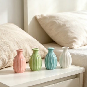 Vaso da Tavolo Minimalista in Porcellana Bianca con Pigmenti <span class=keywords><strong>Colorati</strong></span> per Pittura e Disegno per Bambini, Vaso per Fiori Ecologico Fai-da-Te - Product Image 3