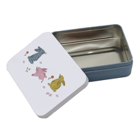 Boîte en métal carrée personnalisée pour chocolat, boîte à thé, boîte cadeau, emballage avec couvercle