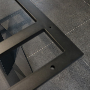 Z Shape Iron Table Base <b>Black</b> Industrial Restaurant Table <b>Frame</b> Heavy Duty Support - Product Image 2
