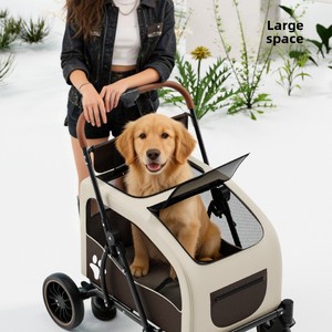 Multi-functional Carbon Steel Pet <strong>Stroller</strong> for Medium-Large <strong>Dogs</strong> Foldable Portable Outdoor Carrier Cross-Border Ready (Model - Product Image 3