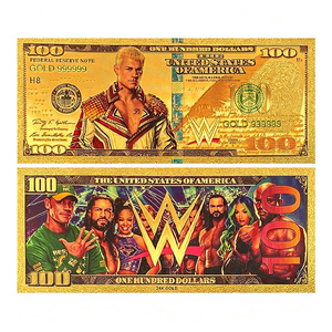 Tarjeta Conmemorativa de Lucha Libre <span class=keywords><strong>WWE</strong></span>, Billete de Oro de 24K, Set Coleccionable de Recuerdos - Product Image 3