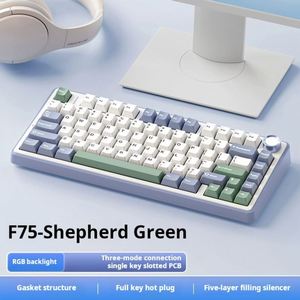 X517 F75 Oem Logo <b>Wired</b> Usb Rgb <b>Led</b> <b>Light</b> Pc Computer Custom 2.4g Wireless Gaming Mechanical Switch 75% Keyboard - Product Image 4