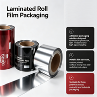 Film d'emballage laminé en aluminium haute barrière, rouleau flexible pour machine d'emballage alimentaire automatique, impression de logo personnalisée