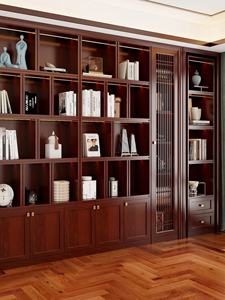 Grande libreria su ordinazione di legno solido di quercia con la scrivania di lusso della libreria della parete per la biblioteca della casa e dell'hotel per uso del salone - Product Image 6