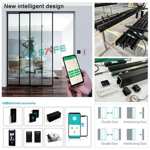 リモートコントロール切り替え可能プライバシースマートガラスドアセンサー自動ドア内部アルミフレーム自動ガラススライドドア - Product Image 2