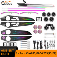 Luz Ambiental Cardoo para Mercedes Benz W205 X253 C253 GLC, Kit de Actualización de Iluminación Interior Dinámica de 64 Colores, Accesorios