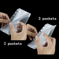 Pochettes de classeur A6 transparentes givrées à double et triple fermeture éclair en PVC, enveloppes à monnaie pour organiseur de budget et carnet