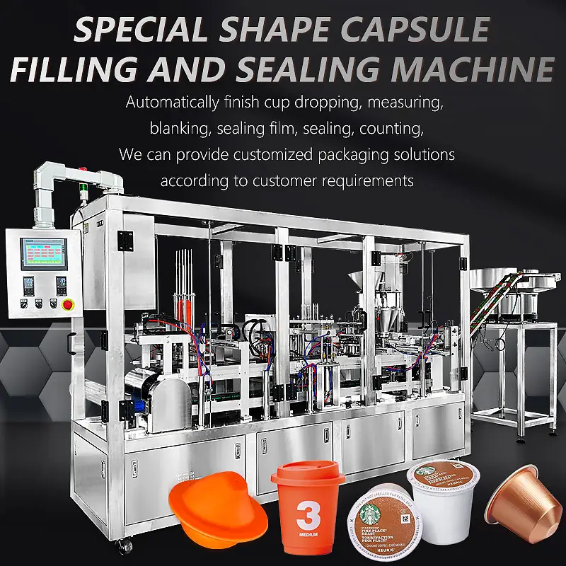 Automatische Nespresso Koffie Capsule Vullen Afdichting Machine Poeder Capsule Maken Machine Met Servomotor