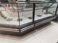 Vitrine Réfrigérée de Boucherie à Température Unique avec Éclairage LED, Comptoir de Présentation en Acier Inoxydable Personnalisable
