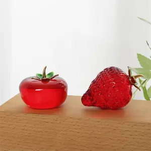 Groothandel Hoge Kwaliteit Crystal Apple Fruit Peer Voor Bruiloft Souvenir Cadeau
