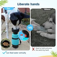 Bol pliable en silicone carré amélioré de 22 oz et 5 oz avec mousqueton pour bouteille d'eau portable pour chien en extérieur 3-en-1