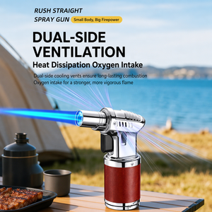 Briquet torche de cuisine BBQ coupe-vent rechargeable au butane avec grand réservoir de carburant pour la cuisson, la pâtisserie, le brûlage et l'allumage de crème brûlée - Product Image 6