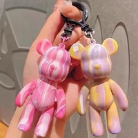 Offre Spéciale pas cher Graffiti fluide Violence ours porte-clés Kit PVC résine Animal modèle Sculpture pour artisanat