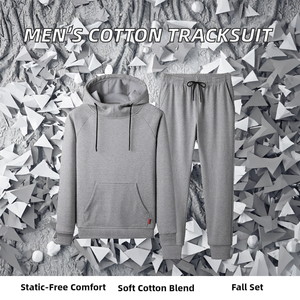 Conjunto Deportivo Personalizado de Alta Calidad para Hombre, Sudadera con Capucha y Pantalones Jogger de Algodón, Antiestático, para Otoño - Product Image 2