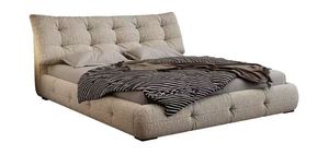 Baichuan Dernier design moderne Rembourré Chenille <span class=keywords><strong>Velours</strong></span> Tissu Queen King Size Meubles de chambre en bois Lit avec rangement - Product Image 3
