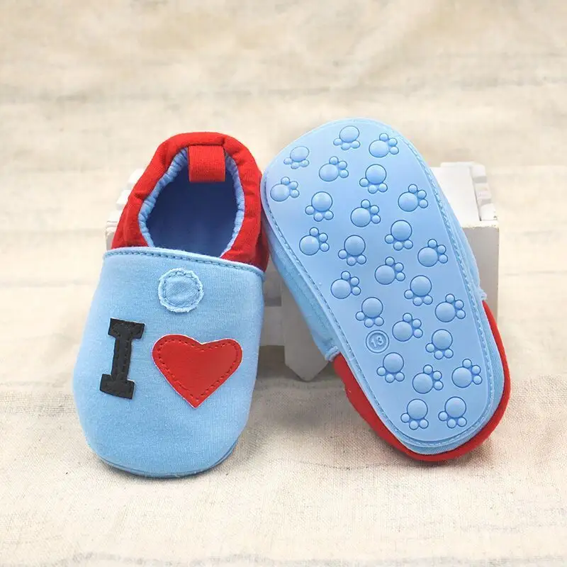 Cute I love dad mom toddler shoes hard sole infant baby boy girl non-skid walking shoes manufactures infant casual shoe gift set