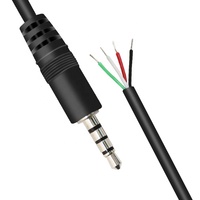 Câble audio stéréo personnalisé 2/3/4 pôles TS/TRS/TRRS 3,5 mm avec extrémité dénudée étamée et gaine PVC pour haut-parleur/microphone