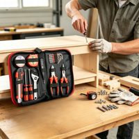 Kit d'outils portables 18 pièces – Ensemble d'outils à main polyvalent pour l'assemblage domestique, l'inspection électrique et la rénovation