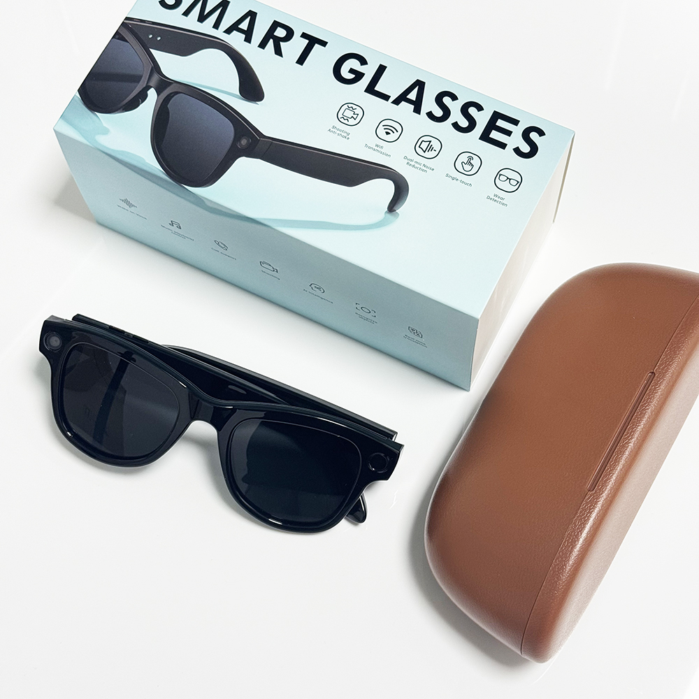 Lentes de gafas de sol con estuche de carga marrón