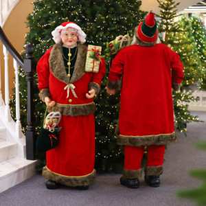 Santa Claus y Mamá Claus de Tela de Tamaño Real, Adornos Navideños para Exteriores, Decoraciones Navideñas - Product Image 2