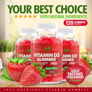 Gomitas Veganas de Vitamina D3 OEM ODM, Suplementos Multivitamínicos para Huesos y Músculos Saludables, Suplementos Herbales, Gomitas de Vitamina D3 - Product Image 4