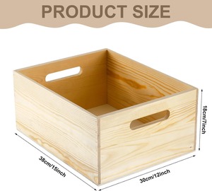 Crate Multi-Craft Caddy Nesting Crate Wood Crates with Hand Holes Pine Wooden Creative Deco Wooden Crate Nesting - Product Image 3