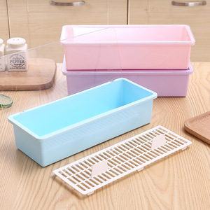 Draining Cutlery Storage Box With Lid Plastic Chopstick Holder Kitchen Organizing Rack Square Shape Dustproof Multipurpose M - Product Image 2