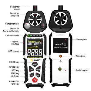 XEAST XE-368 Tragbares Digitales Multifunktionales Umweltmessgerät Anemometer IEC61672-1 Klasse <span class=keywords><strong>2</strong></span> Schallpegelmessgerät <span class=keywords><strong>2</strong></span>,0dB Genauigkeit Auto - Product Image 4