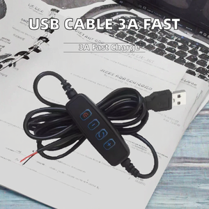 Cáp <span class=keywords><strong>USB</strong></span> Với <span class=keywords><strong>Mini</strong></span> Cảm Ứng Mờ Cảm Biến Nhanh Chóng 3A Sạc Bện Che Chắn LED On Off Chuyển Đổi Tinh Khiết Vật Liệu Đồng DC Cung Cấp - Product Image 3