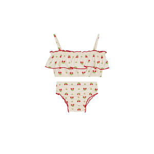 Traje de Baño de Dos Piezas con Encaje INS Personalizado 2026 para Bebés Niñas, Resistente al Cloro, Protección <span class=keywords><strong>Solar</strong></span>, Poliéster, Venta al Por Mayor para Niñas Pequeñas - Product Image 2