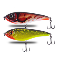 Leurre dur imprimé The Brave Pencil Lure 9cm 21g JERK BAIT Flame Dragon pour achigan et truite en rivière, lac et ruisseau, avec hameçons, nouvelle couleur, vente en gros
