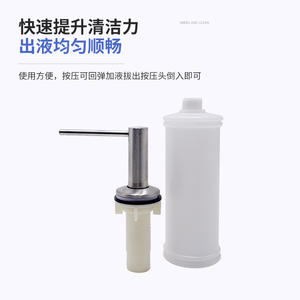 Distributeur de savon Green And Clean en acier inoxydable 304, pression manuelle, installation facile, argent - Product Image 1