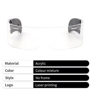 Lunettes LED monobloc lumineuses pour fêtes, DJ, concerts et festivals, modèle 2026, vente en gros - Product Image 4