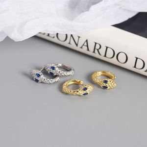 Dylam Minority Personalized Design 925 Sterling <b>Silver</b> Rhodium Plated Snake Shape <b>Hoop</b> Earrings - Product Image 5
