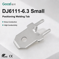 Bornes de soudure de positionnement DJ6111-6.3, petites bornes mâles à fourche pour PCB, broches à souder en laiton étamé, déconnexion rapide, CE RoHS, vente en gros