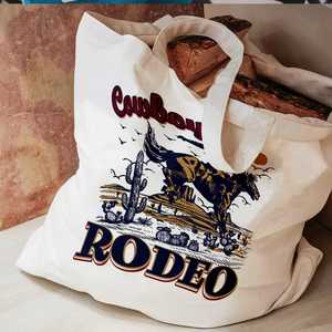 Sac fourre-tout en toile écologique personnalisé tendance, grande capacité, sac de courses en coton recyclé, vente en gros - Product Image 6