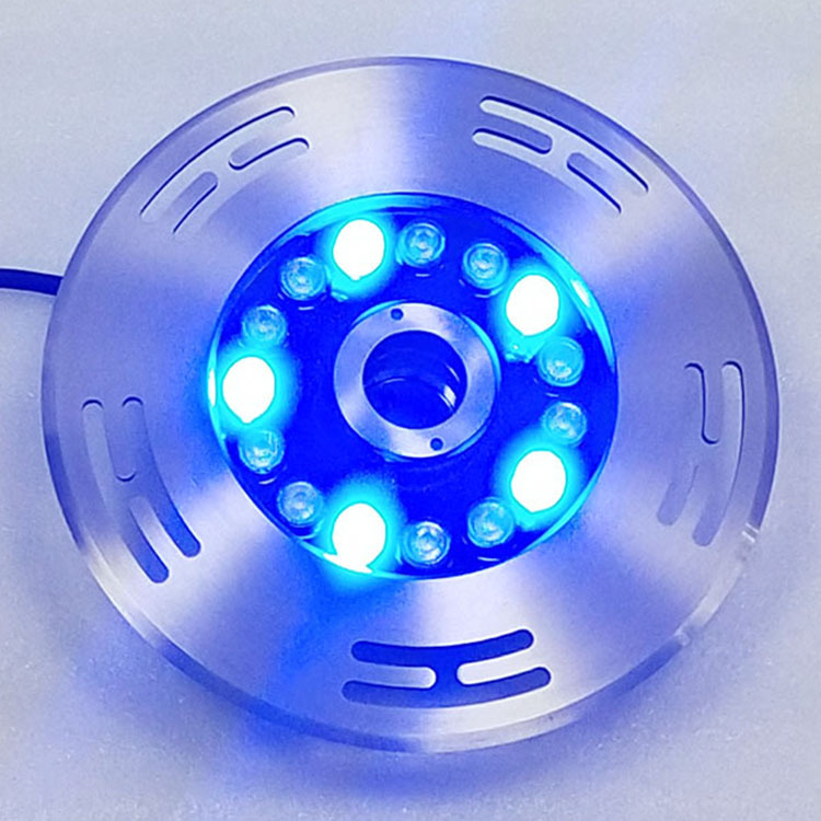 RGB 6w 24w underwater light indoor submersible pump led water fountain ring lights and nozzles with led light for pool fountains